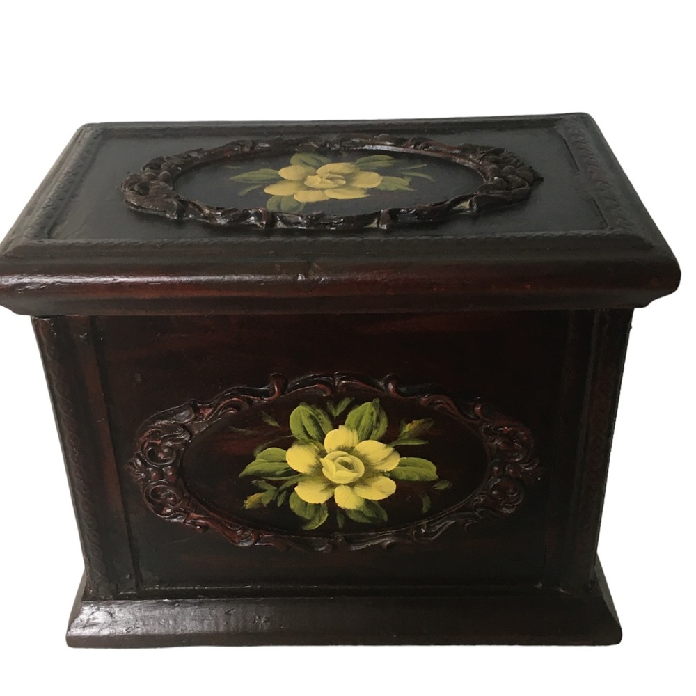 Wood Box Decorations Brown Flour One Size